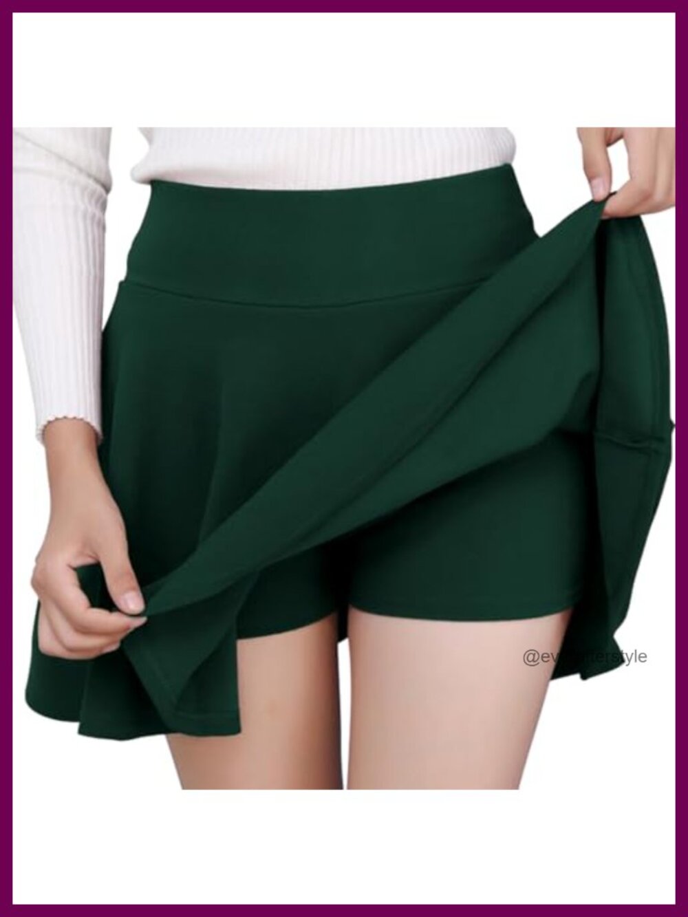 Women's Versatile Skater Mini Skirt with Built-in Shorts A-Line High Waist
